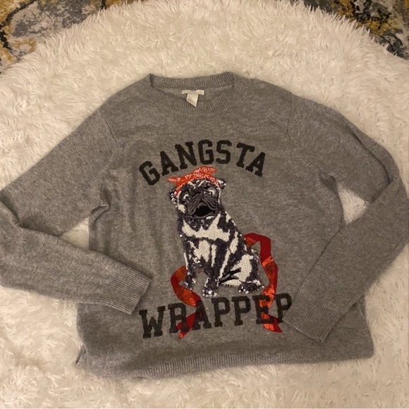 Gangsta wrapper sweater size large - sequins. F - Picture 2 of 3